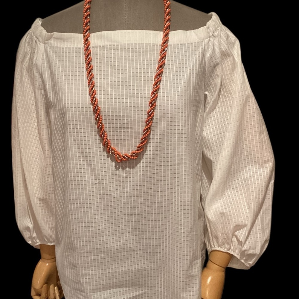 Banana Republic orange and gold twist necklace